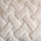 Yaertun Set of 2 Decorative Throw Pillow Covers Thick Plush Wool Throw Pillows Super Soft Luxury Faux Rabbit Fur Velvet Cushion Covers for Couch Sofa Bed Living Room 26x26 Inch Beige - Image 3