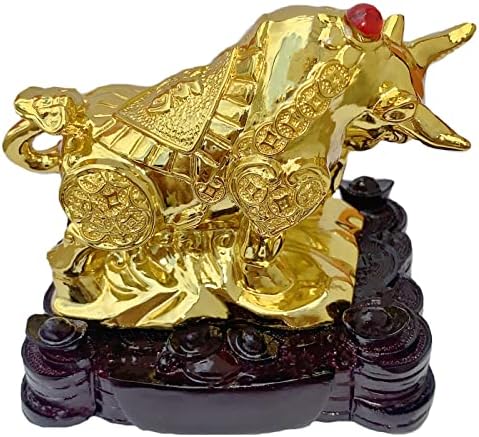 Betterdecor Gold Color Feng Shui 12 Chinese Zodiac Animal Statue Figurine Home Office Decoration and Gift for New Year Holidays and Birthday (Zodiac Ox) - Image 4