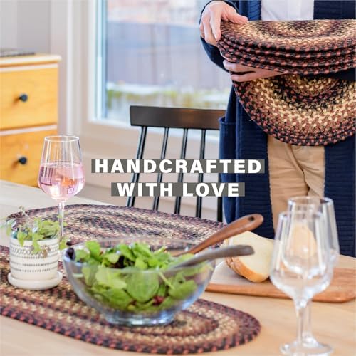 Homespice Prescott Braided Table Runner Ideal as Dining Runner, Oval 11x36 - Image 3