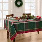 Threadmade Merry and Festive Jacquard Tablecloth, Multicolor - 60"W x 120"L - Image 2