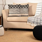 · REDEARTH · Textured Handwoven Throw Pillow Cases - Mosaic Trellis Black - Image 2