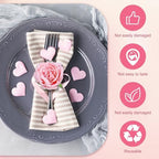 Yunsailing 24 Pcs Flower Napkin Rings Peony Floral Handmade Napkin Holder Rings Handicraft Holder for Table Decorations Wedding Holiday Banquet Luncheons Birthday Party Picnics Supplies(Pink) - Image 3