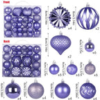 Christmas Light Purple Ornaments Balls Set, 48 Pcs Shatterproof Plastic Xmas Tree Decorative Baubles Hanging Ornaments for Holiday Wedding Party Home Decoration - Image 2