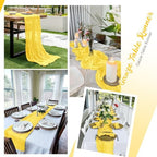 16 Pack Lemon Yellow Cheesecloth Table Runners 20x120 Inch Gauze Table Runner 10FT Easter Cheese Cloth Table Runner Rustic Sheer Runner for Wedding Baby Shower Birthday Party Table Decor - Image 5