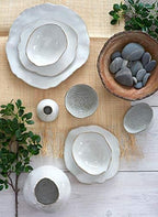 Serene Spaces Living Set of 2 Medium Free-Form Edge Glazed Ceramic Plate- Dinnerware for Vintage Weddings, Events, Measures 9" Long, 8" Wide and 1" Tall - Image 2