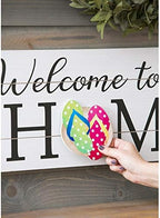 Cypress Home Welcome to our Home Interchangeable Wood Sign | 10 pieces for all Holidays and Seaons | Rustic Farmhouse Wall Art Decor | 28 Inches x 11 Inches - Image 6
