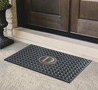 A1HC Natural Rubber Front Door Mat 24x39 inches, Monogrammed Doormat for Entryway, Heavy Duty Shoe Scraper Welcome Mat for Porch, Patio & Outside Entrance - Black - Image 2