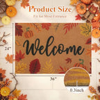 Ileading Fall Door Mat 24"x36", Non Slip No Shedding Faux Coir Mat Porch - Image 2