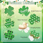 35 Inch St. Patrick’s Day Large Wooden Porch Sign, Shamrock Standing Decor with Rope, Rustic Clover Wood Welcome Sign for Outdoor Indoor Porch Entryway Farmhouse Holiday Decoration - Image 2