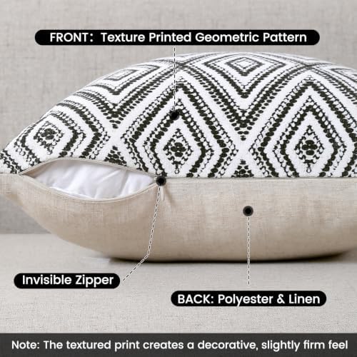 HPUK Throw Pillow Covers 18x18, 4 Pack, Black Textured Couch Pillow Covers - Image 2
