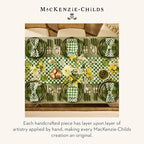 MACKENZIE-CHILDS Set of 4 Enamel Napkin Rings, Napkin-Holder Ring Set for Cloth Napkins, Green-and-White Emerald Check - Image 6