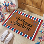Honoson 2 Pcs 4th of July Doormat, Red White Blue Front Door Mat by Honoson