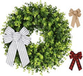 Pansu Boxwood Wreath, Artificial Green Wreath 18 Inch by KuiMen