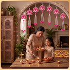 6 Pcs Lotus Hanging Decoration for Pooja Indian Ganpati Garlands Decor - Image 4
