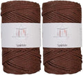 Makromecity Sparkle 2 Skeins of Polypropylene Macrame Cord 3mm x 131 Yards (394 feet) Premium Polyester Macrame Cord for Macrame Art & Crafts for Wall Hangings, Bags, Underplate, Rug by Makromecity