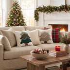 Artscope Chenille Christmas Tree Throw Pillow Covers 20x20 Set of 2-Beige - Image 5