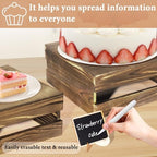 4 Pcs Buffet Risers with Mini Signs, Rustic Wood Cake Stands, Food Risers for Buffet Table, Dessert Display Stand, Wood Crates, Rustic Cake Stand for Party, Wedding, Birthday, Baby Shower, 4 Sizes - Image 7