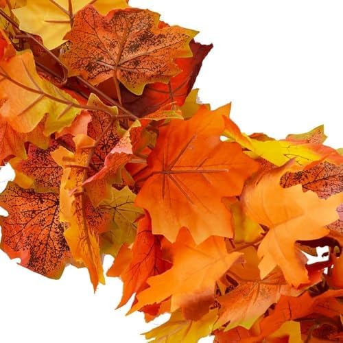 6pack Fall Garland Maple Leaf Garland 6 Ft/Piece Artificial Fall Maple Leaves Garlands Hanging Vine Faux Autumn Foliage Thanksgiving Decor (6 Pack, 6Ft/Piece) - Image 5