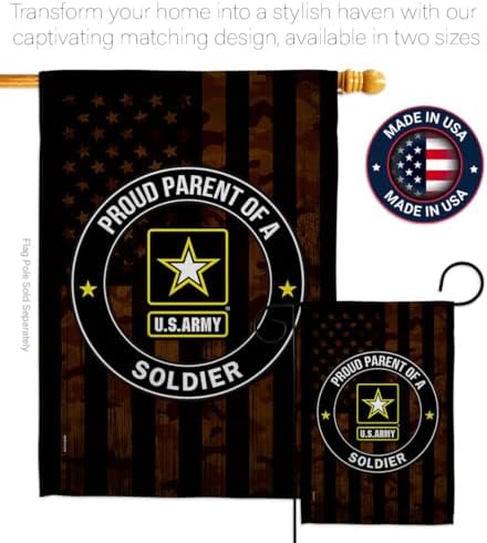 Proud Parent Army Eagle Flag Pole Kit for Outside House Armed Forces Official Military Memorabilia Home Door Poster Cemetery Decorations Veteran Garden Remembrance Memorial Day Gifts Made in USA - Image 4