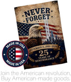 Never Forget 25 Years 9/11 Flag Holder Kit Wall Decor Home Tapestry Poster Patriot Day Decor Memorial Gifts Memorabilia Home Decorations September 11 Garden Remembrance Tribute - Image 5