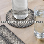 Homespice Flint Hill Braided Trivets for Primitive Decor, Round 8" Set of 6 - Image 3