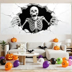 7x16FT Skull Break Wall Halloween Garage Door Banner Skeleton Happy Hallowen Garage Door Cover for Hallowen Decoration - Image 6