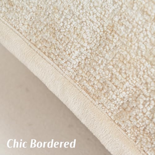 FUTEI Pack of 2 Chenille Soft Throw Pillow Covers 26x26 Inch, Beige - Image 3