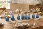 UPBUD Glass Blue Bud Vases Set of 12, Mini Vases for Flowers - Image 2