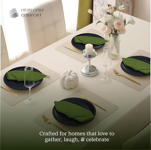 Multi Color Cloth Napkins 17x17 Inch - Set of 12-100% Cotton, Washable - Perfect Hotel Quality Napkin for Table, Dinner, Weddings, Everyday Dining - Ivory, Mint Green, Forest Green - Image 5
