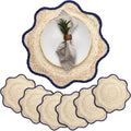 Jingmore 6 Pcs 15 Inch Handwoven Scalloped Placemat,Blue by Jingmore