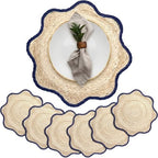 Jingmore 6 Pcs 15 Inch Handwoven Scalloped Placemat,Blue by Jingmore
