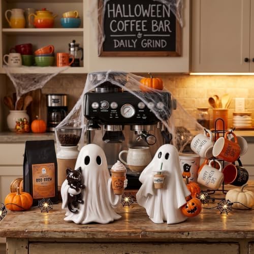 Simgoing Halloween Coffee Bar Decor Resin Ghost Figurines - Image 3