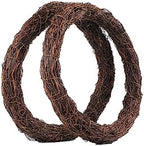 Natural Grapevine Wreath for Crafts - 14 Inch Round Rattan Twig Wreath Base - DIY Wreaths Making Supplies for Decor - 2 Pack by Temfmy