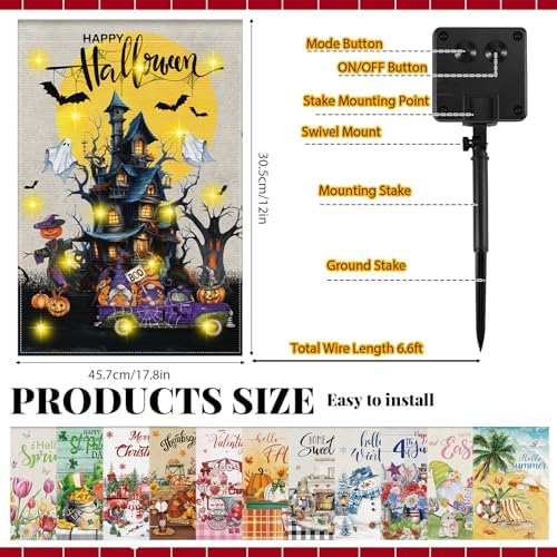 Breling 12 Pcs Garden Flags Double Sided 12x18 Inch Seasonal Yard Flags - Image 4
