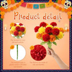 Tigeen 6 Pcs Day of the Dead Marigold Flowers, Colorful - Image 3