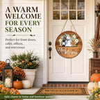 16Pcs Interchangeable Seasonal Welcome Door Sign,12 Inch Wood Wreath Decor - Image 6