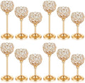 12Pcs Gold Crystal Candle Holders, Tall Bling Bowl Candelabra Centerpiece by Unknown