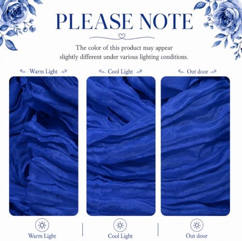 24 Pack Royal Blue Cheesecloth Table Runner 17 x 108 Inch Boho Table Runner - Image 4