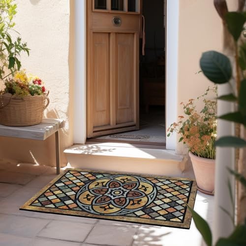 CHICHIC Welcome Door Mat 24 x 36 Inch Front Doormat Outdoors for Home Entrance Outdoors Mat for Outside Entry Way Doormat Entry Rugs, Heavy Duty Non Slip Rubber Back Low Profile, Petal - Image 7