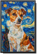 Metal Sign Vintage Tin Sign Jack Russell Starry Night Jack Playful Jack in A Celestial Sky for Home Garden and Seasonal Displays Corrosion Resistant Aluminum 6×8 Inches with Metal Frame by YmyooForTinSign