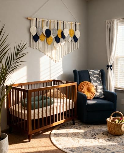 Tempospark Large Macrame Wall Hanging, 39" Wx29 L Boho Wall Hanging, Boho Chic Leaves Tassels Tapestry for Bedroom, Living Room, Dining Room, Nursery, Hallway, Balcony - Image 6