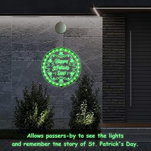 St. Patricks Day Decoration Window Light, Lighted Up Green LED Light, 2Pack - Image 7