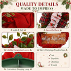 16 Inch Merry Christmas Burlap Wreath for Front Door with Buffalo Bow - Image 3
