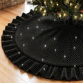 Halloween Black Tree Skirt, 60‘’ Velvet Christmas Tree Skirt Large, Sequins by FUHSY