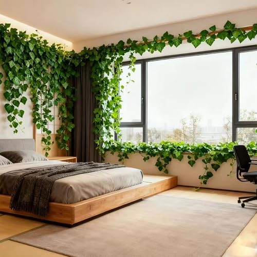 Fake Vines for Room Decoration Artificial Ivy Garland Hanging Vines Faux Vines Decor for Wall Bedroom Outdoors Garden Wedding Office Patio (SP-Lesves-72, 72PCS 518FT) - Image 6