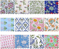 Hahafelt 12 Pcs Floral Cloth Napkins Block Print Colorful Cotton Napkins 18x18 Inches with Scalloped Edges Cotton Reusable Washable Napkin Bulk for Dinner Table Cocktail Party Weddings Home Decor by Hahafelt