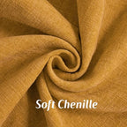 FUTEI Pack of 2 Chenille Throw Pillow Covers 20x20 Inch, Mustard Yellow - Image 2