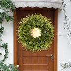 28'' Large Boxwood Wreath for Front Door Porch Window Artificial Boxwood Leaves with White Seed Greenery Outdoor Indoor Wreath for Home Farmhouse Wall Decor Spring Summer Fall All Seasons (Green) - Image 6