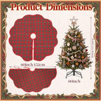 Junkin Red Green Plaid Quilted 60in Christmas Tree Skirt Tartan Tree Decor - Image 2