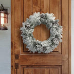 24 in Flocked Berkshire Spruce Wreath, 56 Tips, Pine Cones - Image 3